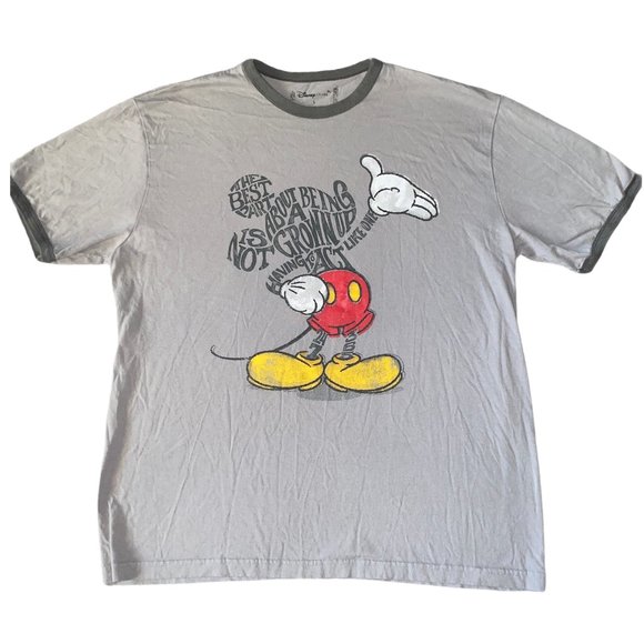Disney Store Mickey Best Part About Being Ringer Shirt T-shirt LG - Picture 1 of 5